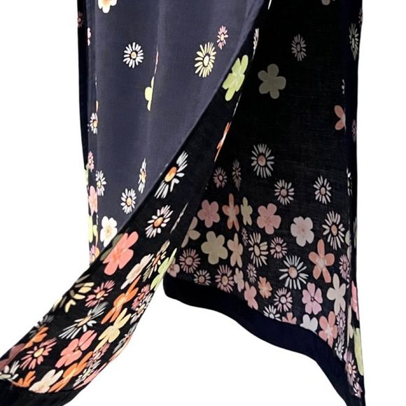 🌟VINTAGE🌟 Christopher&Banks Maxi Skirt with Side Slits And 60's Retro Flowers - Picture 3 of 16